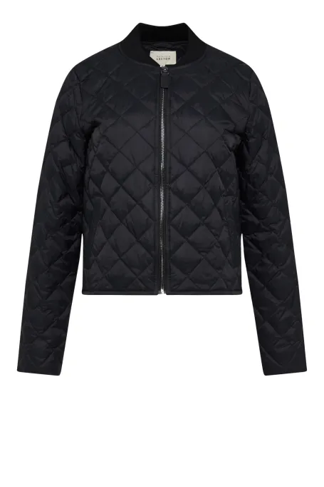 Jachetă scurtă neagră cu umplutură naturală