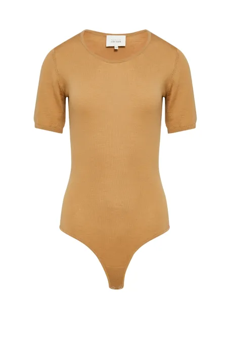 Body camel din lână merinos