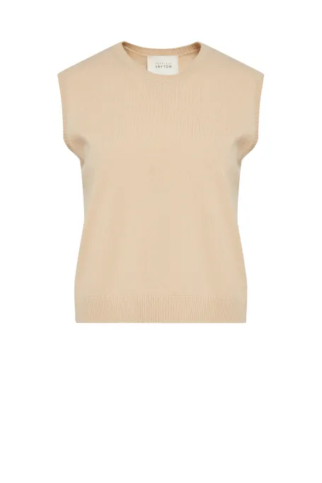 Bluza bej cu cașmir și lână merinos