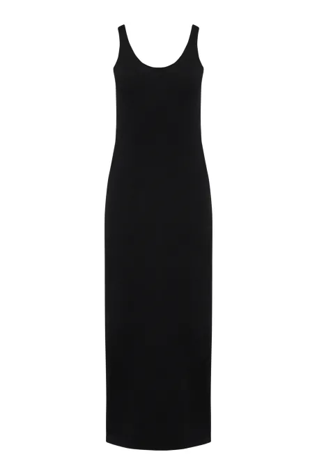 Rochie neagră din cașmir și lână merinos