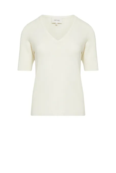 Bluza albă cu cașmir