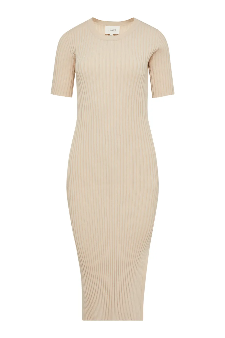 Rochie bej cu dungi verticale Rochie bej cu dungi verticale