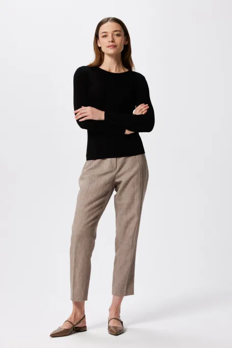 Bluză neagră din lyocel și mătase Emilly