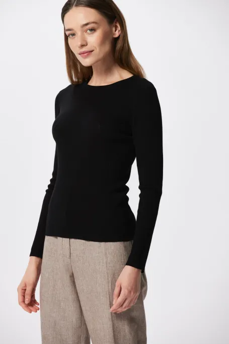 Bluză neagră din lyocel și mătase Emilly