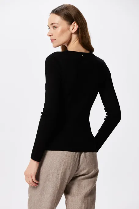 Bluză neagră din lyocel și mătase Emilly