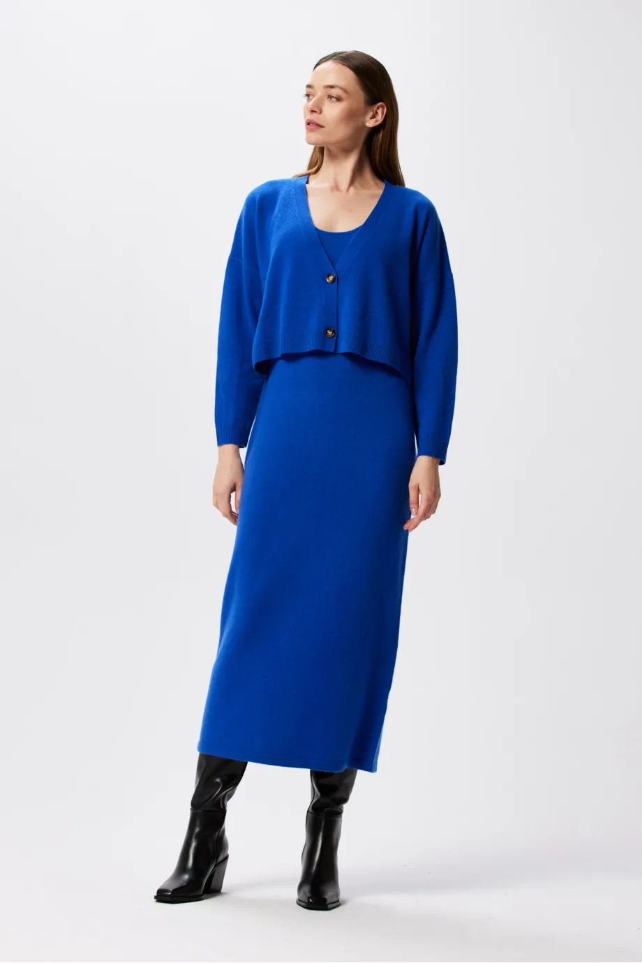 Rochie cu lână merinos și cașmir Rochie cu lână merinos și cașmir