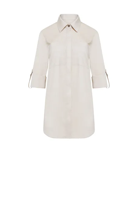 Cămașă bej cu buzunare