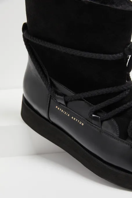 Botine negre din piele Botine negre din piele