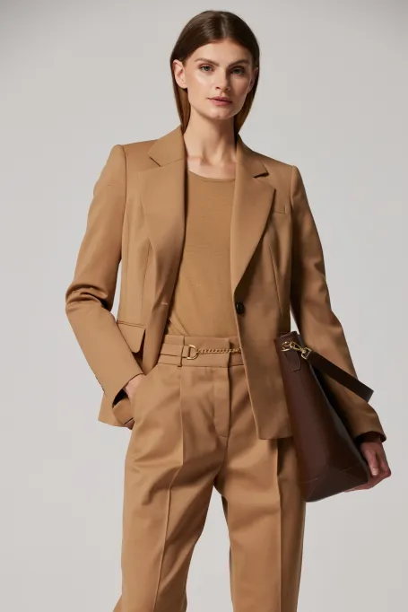 Body camel din lână merinos