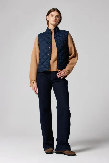 Vestă matlasată bleumarin Vestă matlasată bleumarin
