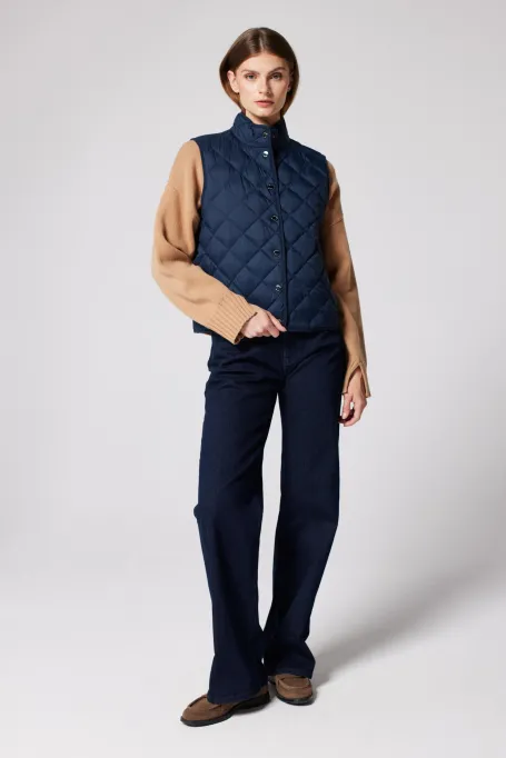 Vestă matlasată bleumarin