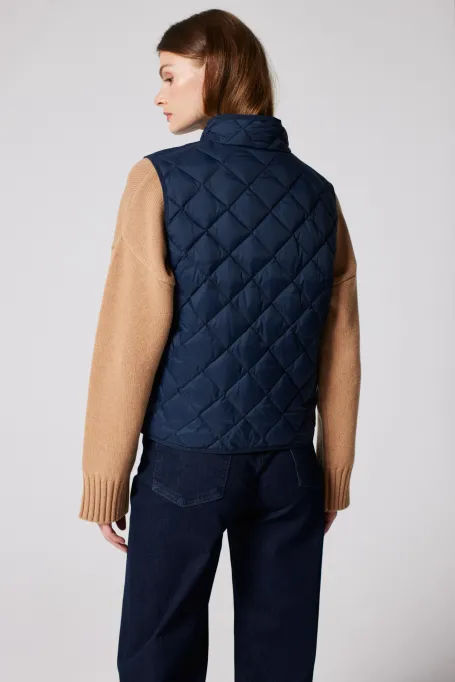 Vestă matlasată bleumarin Vestă matlasată bleumarin