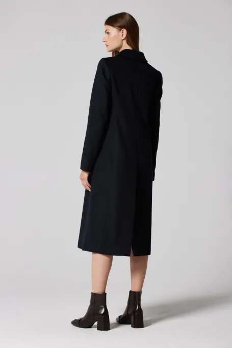 Palton bleumarin din lână de cămilă