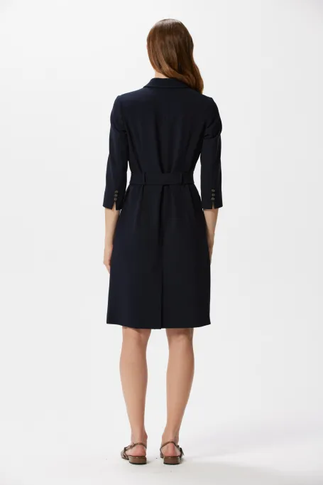 Rochie albastru închis cu dublu rând business Elise Rochie albastru închis cu dublu rând business Elise