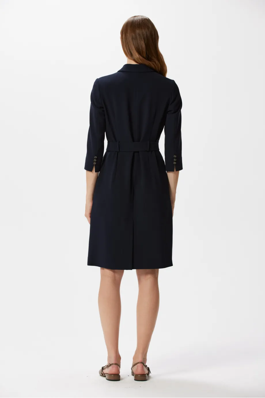 Rochie albastru închis cu dublu rând business Elise Rochie albastru închis cu dublu rând business Elise