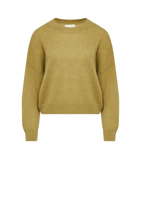 Pulover verde din amestec de lână de alpakă