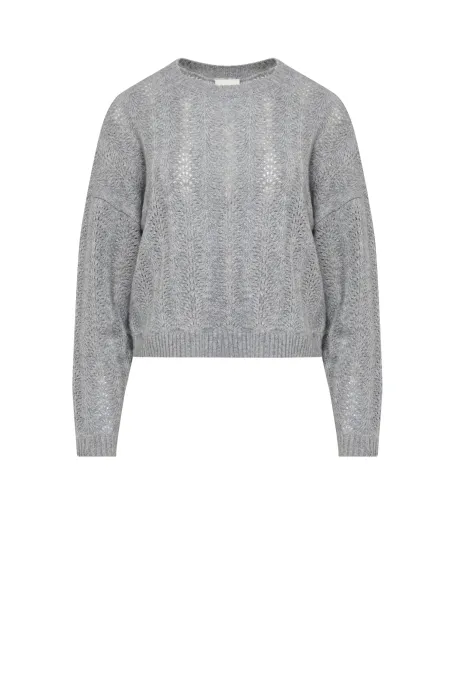 Pulover gri din lână cu cașmir