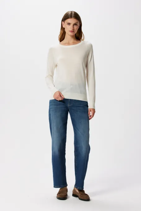 Bluză albă din lână merinos