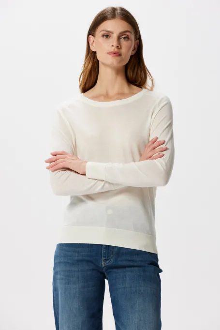 Bluză albă din lână merinos