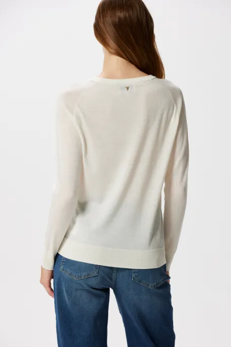 Bluză albă din lână merinos