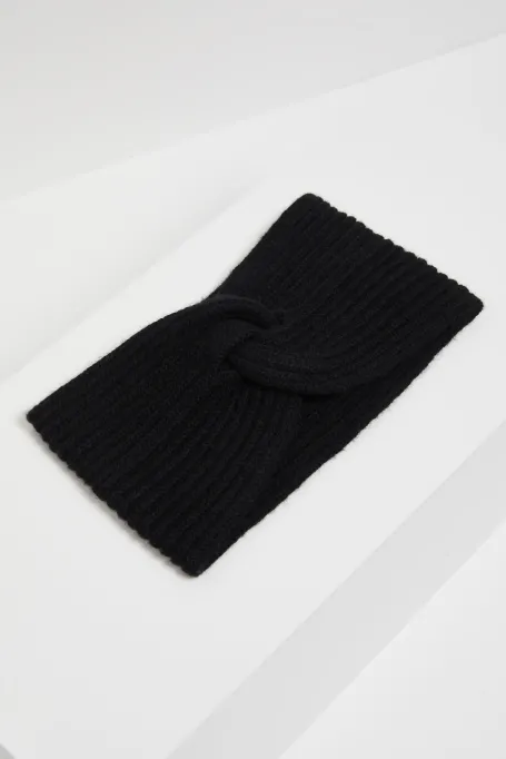 Banderolă lată neagră cu cașmir