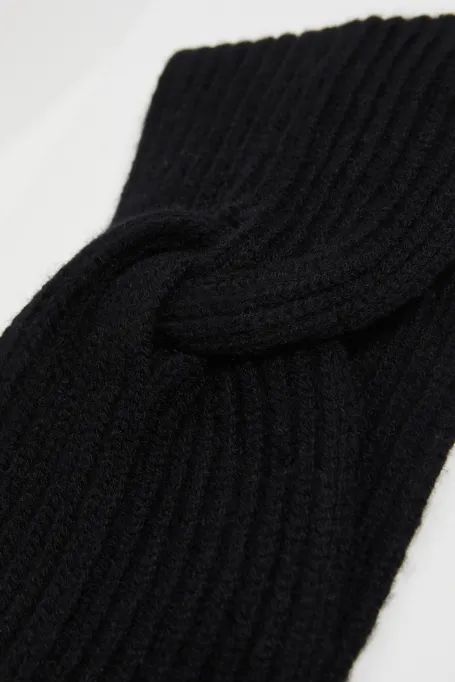 Banderolă lată neagră cu cașmir