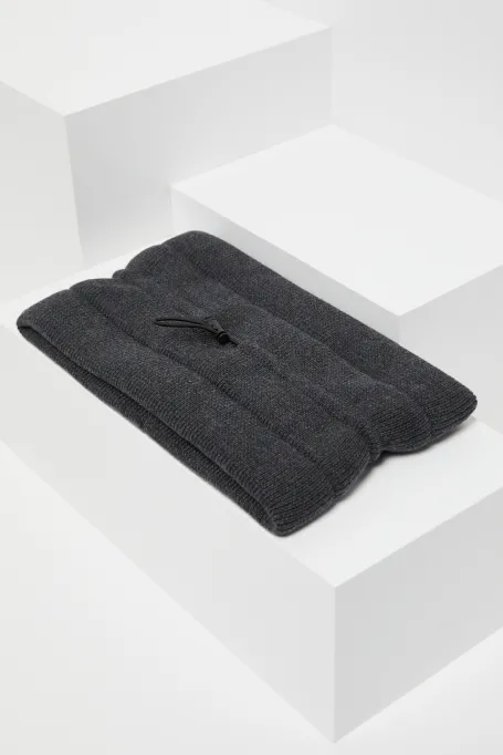 Fular gri din lână merinos