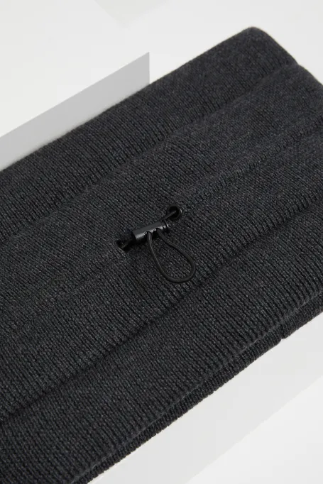 Fular gri din lână merinos