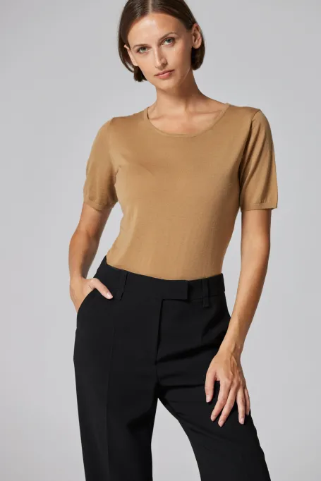 Body camel din lână merinos