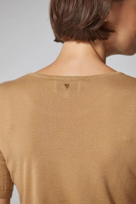 Body camel din lână merinos