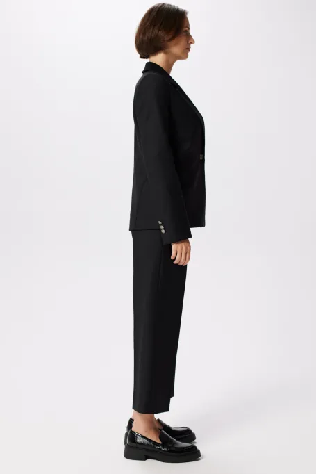 Pantaloni negri cu lână pentru costum