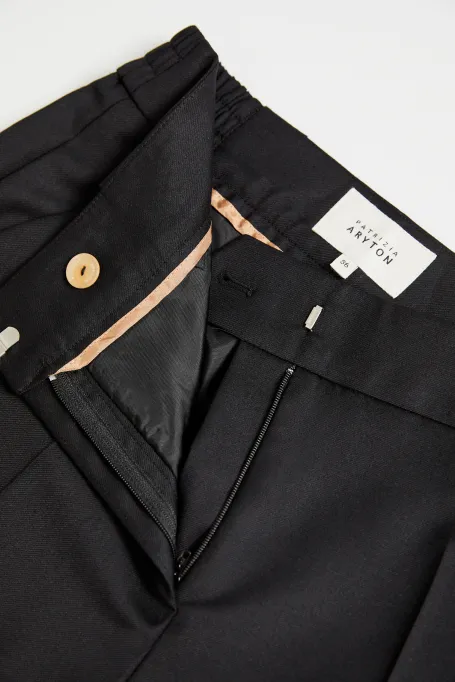 Pantaloni negri cu lână pentru costum