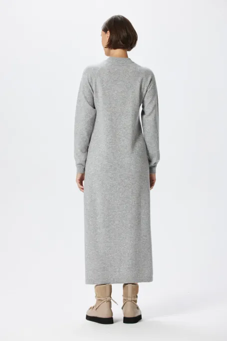 Rochie gri din lână cu cașmir