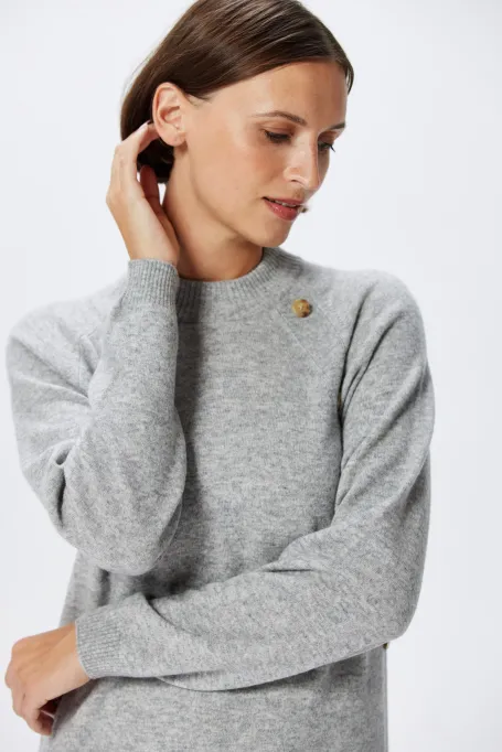 Rochie gri din lână cu cașmir