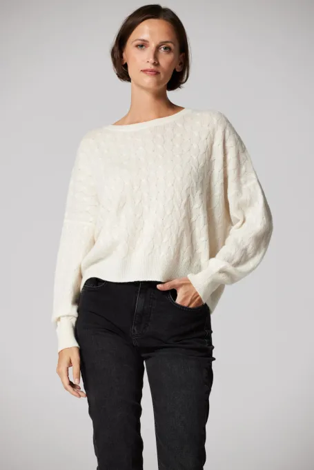 Pulover alb din cașmir