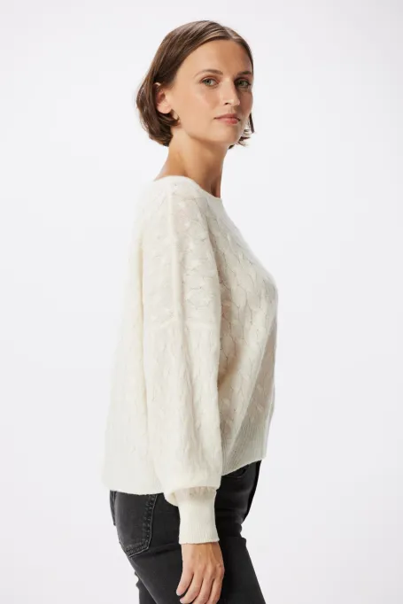 Pulover alb din cașmir