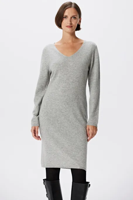 Rochie gri din cașmir