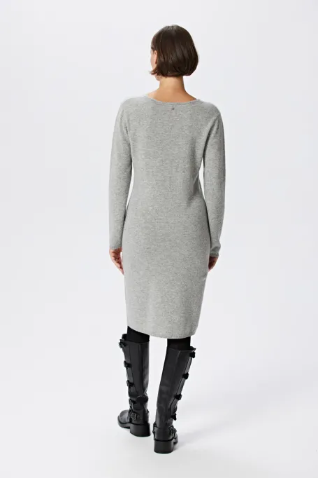 Rochie gri din cașmir