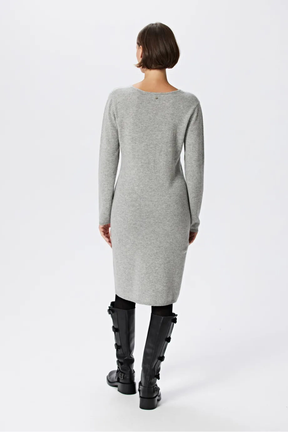 Rochie gri din cașmir Rochie gri din cașmir