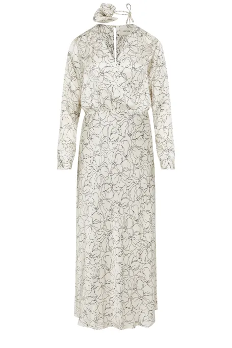 Rochie albă cu un tipar liniar