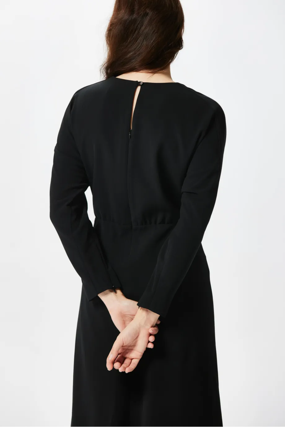 Rochie neagră midi cu mâneca kimono Rochie neagră midi cu mâneca kimono