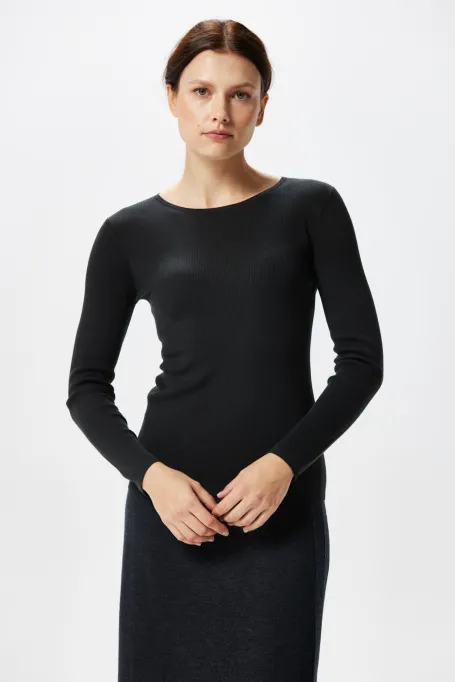 Bluză gri cu mătase Emilly