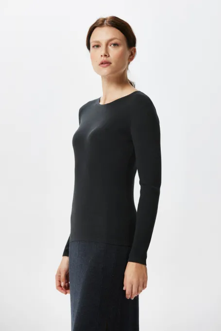 Bluză gri cu mătase Emilly