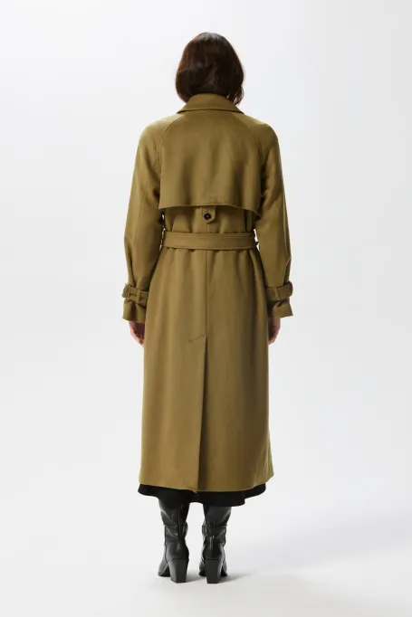 Trencș verde din lână cu mătase și cașmir