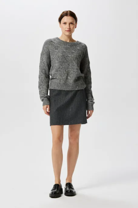 Pulover gri cu lână alpaca