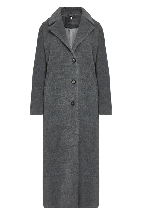 Palton gri din lână cu suri alpaca