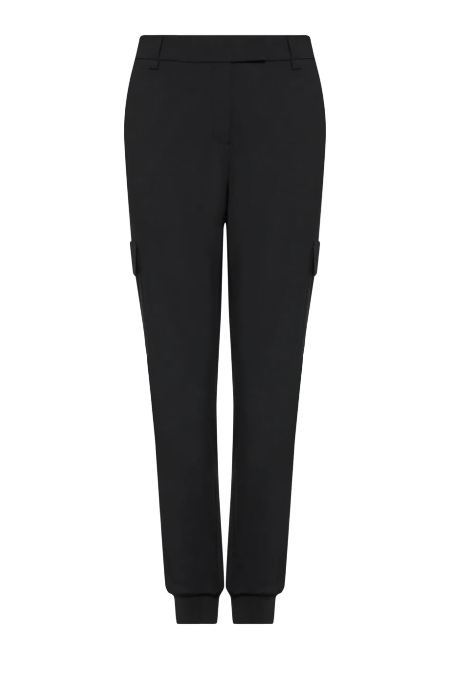 Pantaloni cargo negri cu lână Pantaloni cargo negri cu lână