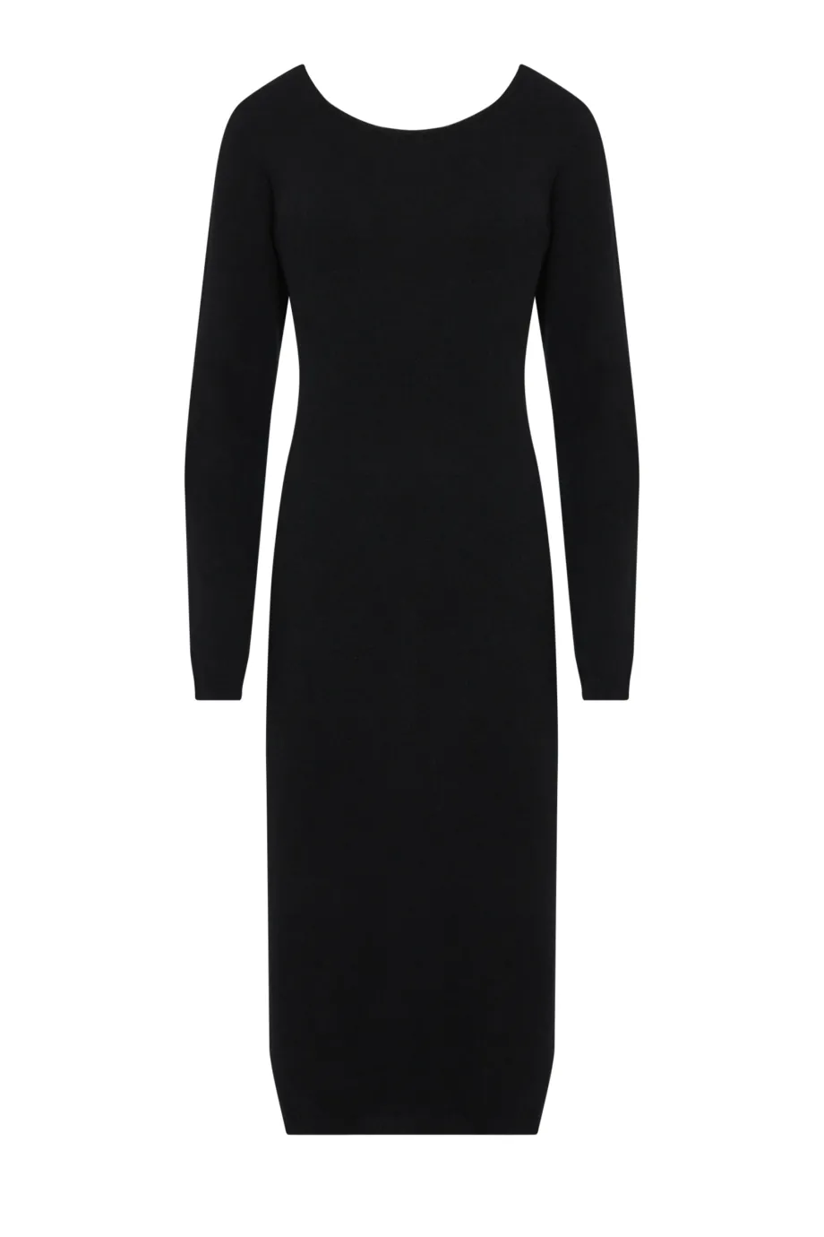 Rochie midi neagră din cașmir Rochie midi neagră din cașmir