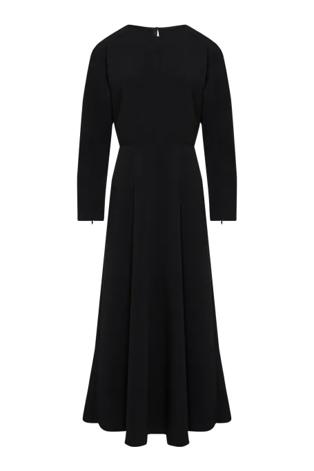 Rochie neagră midi cu mâneca kimono Rochie neagră midi cu mâneca kimono