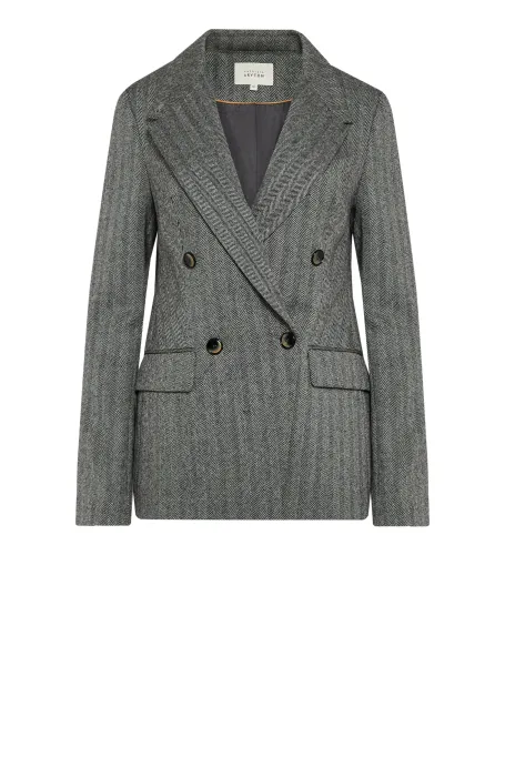 Sacou de lână cu model în chevron